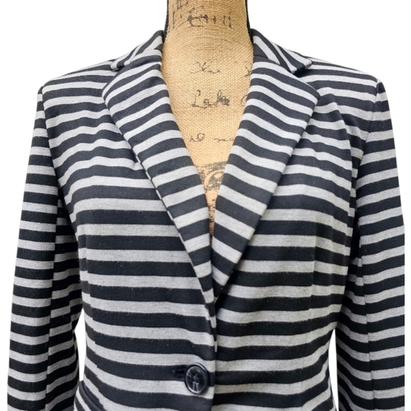 Merona Classic Striped Blazer - Black and Gray, Size S - Picture 2 of 5